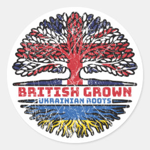 Ukraine Ukrainian Uk United Kingdom British Tree Classic Round Sticker
