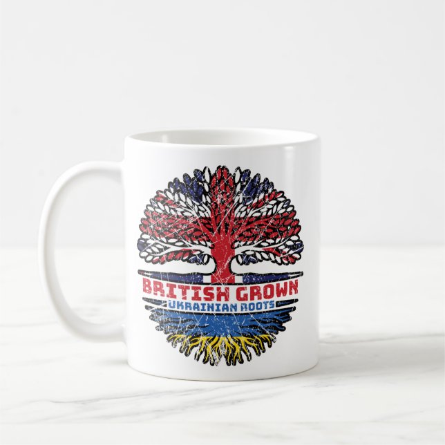 Ukraine Ukrainian Uk United Kingdom British Tree Coffee Mug (Left)