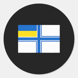 Ukraine Ukrainian Ukraine Flag Navel Navy Flag No Classic Round Sticker