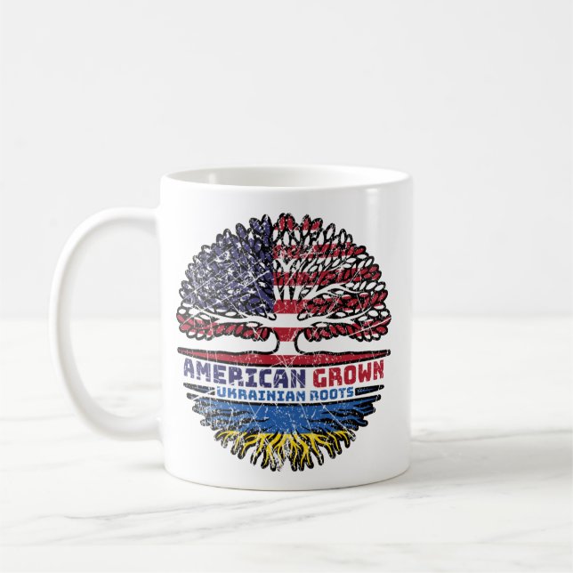 Ukraine Ukrainian US American USA United States Coffee Mug (Left)