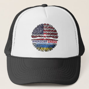 Ukraine Ukrainian US American USA United States Trucker Hat