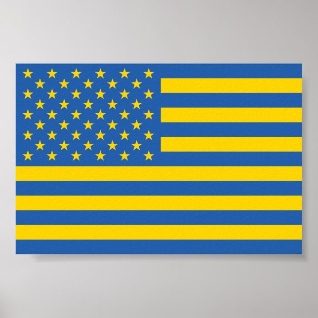 Ukraine Ukrainian USA American United States US Poster (Front)