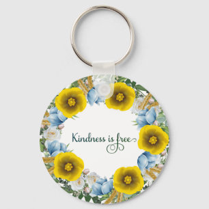Ukraine Ukrainian Wreath Flowers Faith Hope Key Ring