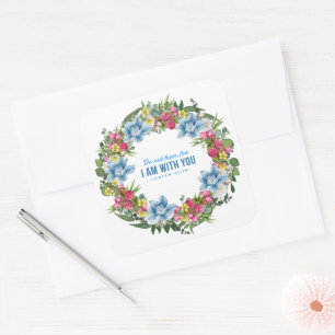 Ukraine Ukrainian Wreath Flowers Faith Hope Square Sticker