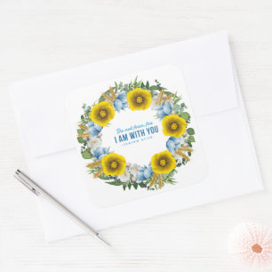 Ukraine Ukrainian Wreath Flowers Faith Hope Square Sticker