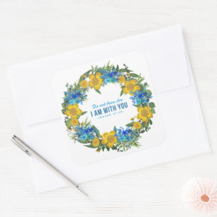 Ukraine Ukrainian Wreath Flowers Faith Hope Square Sticker