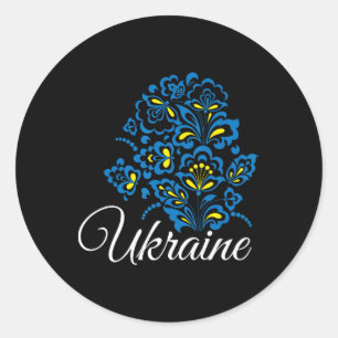 Ukraine Ukrainians Ukrainian Kiev Trysub Flag 12 Classic Round Sticker