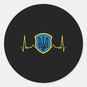 Ukraine Ukrainians Ukrainian Kiev Trysub Flag 13 Classic Round Sticker