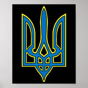 Ukraine Ukrainians Ukrainian Kiev Trysub Flag 1 Poster