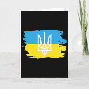 Ukraine Ukrainians Ukrainian Kiev Trysub Flag 3 Card