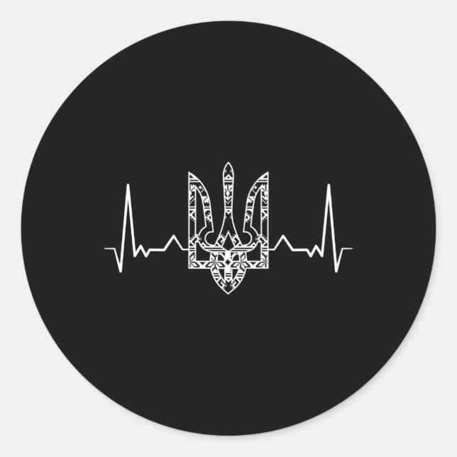 Ukraine Ukrainians Ukrainian Kiev Trysub Flag Classic Round Sticker (Front)