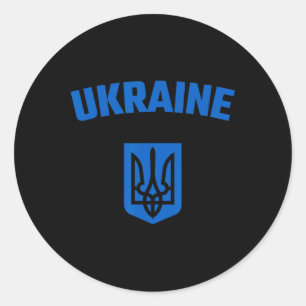 Ukraine. Ukrajina Trzub. Ukrainian Trident. Blue A Classic Round Sticker