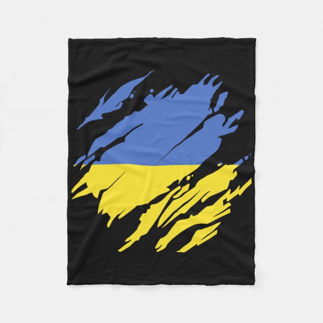 Ukraine Ukranian Flag Pride Roots Heritage  Fleece Blanket (Front)