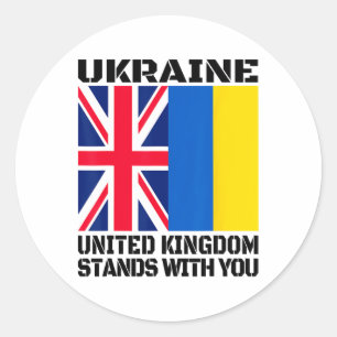 Ukraine United Kingdom Stands With You British Sup Classic Round Sticker