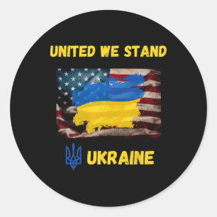 Ukraine United We Do Stand American Friendship Fla Classic Round Sticker