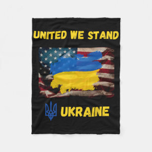 Ukraine United We Do Stand American Friendship Fla Fleece Blanket