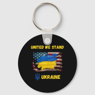 Ukraine United We Do Stand American Friendship Fla Key Ring