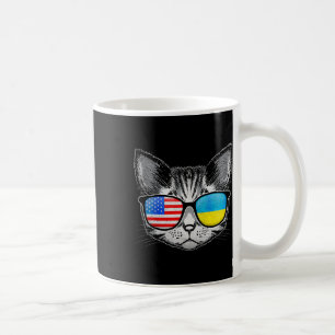 Ukraine Us Flag Roots Cat Ukrainian American Coffee Mug
