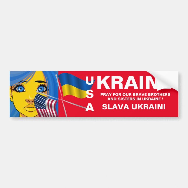 UKRAINE USA    BUMPER STICKER (Front)