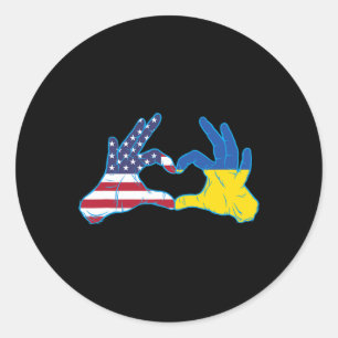 Ukraine Usa Pride - Proud Ukrainian American Classic Round Sticker