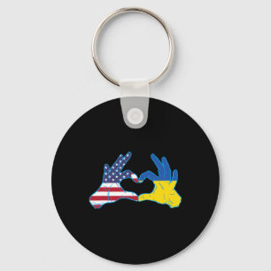 Ukraine Usa Pride - Proud Ukrainian American Key Ring