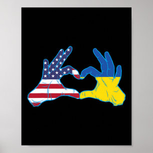 Ukraine Usa Pride - Proud Ukrainian American  Poster