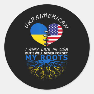 Ukraine Usa Proud Of Both Countries Ukraimerican Classic Round Sticker