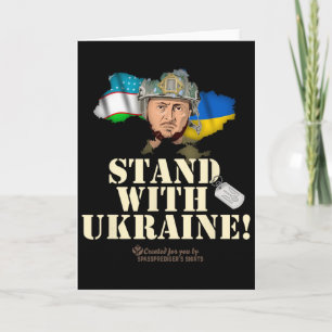 Ukraine Uzbekistan Volodymyr Zelenskyy Stand With Card