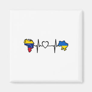 Ukraine Venezuela Flag Ukrainian Venezuelan Heartb Magnet