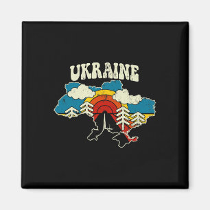 Ukraine Vintage Ukrainian Country Rainbow Retro 70 Magnet