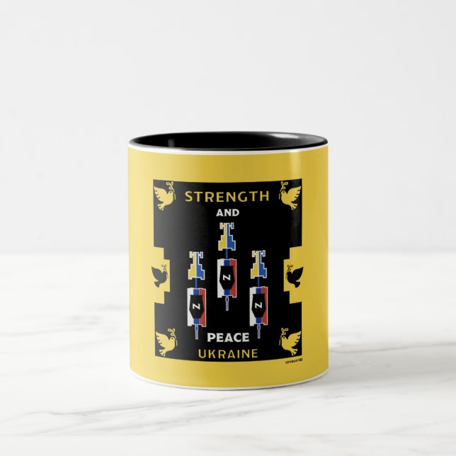 ukraine war victory Two-Tone coffee mug (Center)