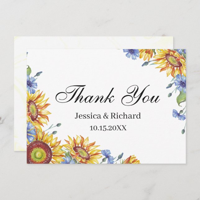 Ukraine Watercolor Thank You Postcard (Front/Back)