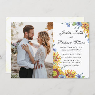 Ukraine Watercolor Wedding PHOTO Invitation