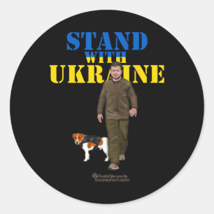 Ukraine Wolodymyr Selenskyj Patron Stand With Ukra Classic Round Sticker