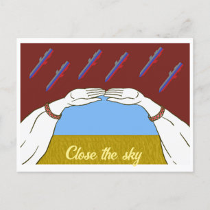 Ukraine "yellow and blue" peace sky holiday postcard