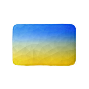 Ukraine yellow blue geometric mesh pattern bath mat