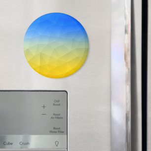 Ukraine yellow blue geometric mesh pattern magnet