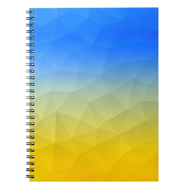 Ukraine yellow blue geometric mesh pattern notebook (Front)