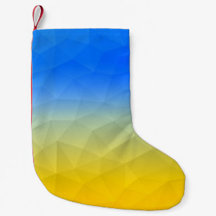 Ukraine yellow blue geometric mesh pattern small christmas stocking