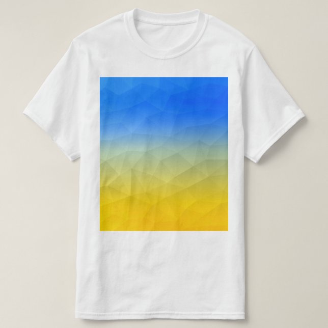 Ukraine yellow blue geometric mesh pattern T-Shirt (Design Front)