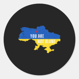 Ukraine You Are Not Alone Kiev Map Ukrainian Suppo Classic Round Sticker