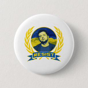 Ukraine Zelensky Resist 6 Cm Round Badge