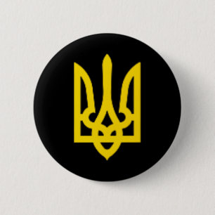 Ukraine Zelensky Ukrainian Trident Coat Of Arms Ze 6 Cm Round Badge