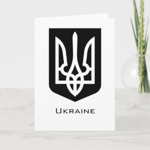 Ukraine's Tryzub Contemporary Graphic Emblem Card