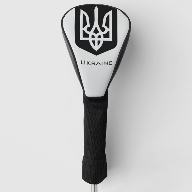 Ukraine's Tryzub Contemporary Graphic Emblem Golf Head Cover (Front)