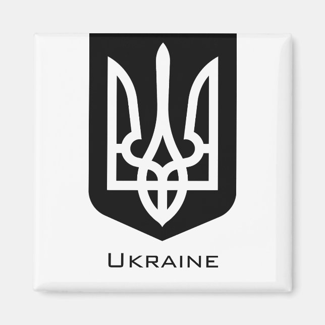 Ukraine's Tryzub Contemporary Graphic Emblem Magnet (Front)