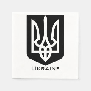 Ukraine's Tryzub Contemporary Graphic Emblem Napkin