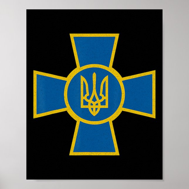 Ukrainian Af Tryzub Ukraine Armed Forces Emblem  Poster (Front)