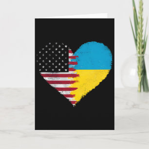 Ukrainian American Flag America Usa Ukraine Indepe Card