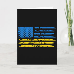 Ukrainian American Flag America Usa Ukraine Indepe Card